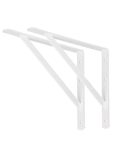 اشتري Shelf Bracket 2pcs (50.8 x 33.02 x 3cm), Heavy Duty Metal Soild Shelf Support Corner Brace Joint Right Angle Bracket (White, 20"x13") في الامارات