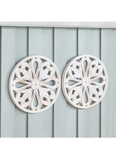 Buy Zoya 2-Piece Round Wall Panel Set 40 x 2 x 40 cm in UAE