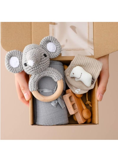 اشتري Baby Gift Set for Newborn, Baby Shower Gifts for Boys & Girls - 6 PCS Newborn Baby Essentials Baby Bath Set with Baby Blanket Baby Rattle - New Born Baby Girls Gift & Baby Boy Gifts في السعودية