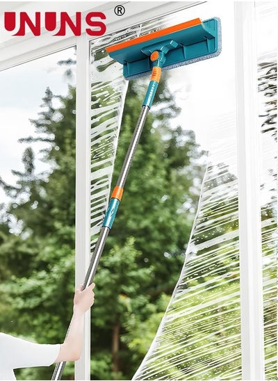 Buy Window Glass Cleaning Mop,2 In 1 Shower Squeegee With Extension Pole,Telescopic Window Washing Equipment With Bendable Head,Glass Cleaning Tools For Indoor/Outdoor High Window in Saudi Arabia