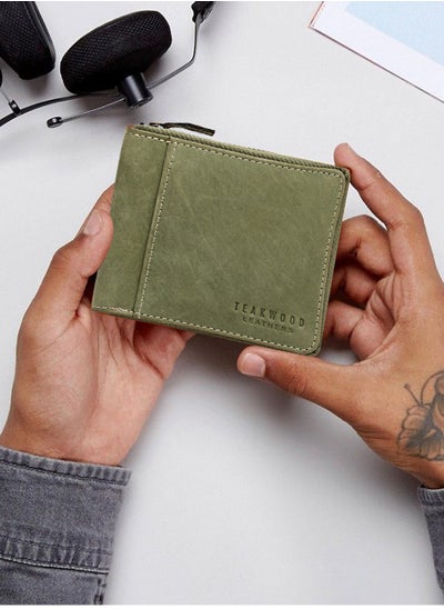 Buy Suede Leather RFID Zipper Wallet with Coin pocket in UAE