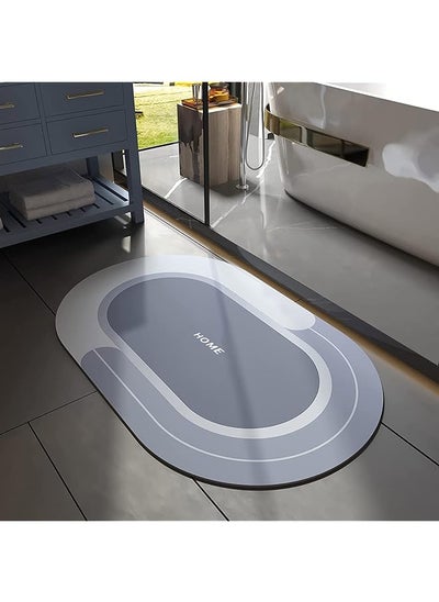 اشتري Diatom Round Bathroom Mat,Non-Slip Bath Mat, Quick Drying, Super Absorbent, Easy Cleaning,Floor Mat, Door Mat,Used for Bathroom, Toilet, Kitchen Entrance,23.61" x 15.35" Blue في السعودية