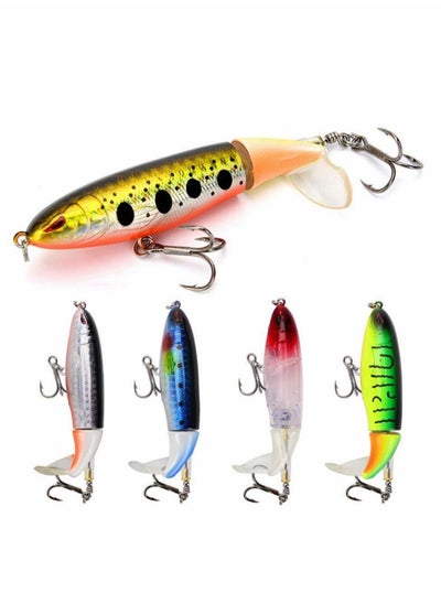 اشتري Fishing Lures Kit  5 Pcs Bionic Swimming Lures 10 cm 15 g Fishing Hook Rotating Tail Fishing Tackle Bait for Freshwater Saltwater Carp Bass Pike في الامارات