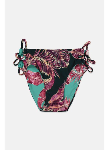 اشتري Women Reversible Floral Print Bikini Bottom, Green and Pink Combo في الامارات