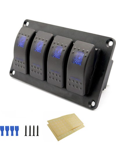 Buy 4 Gang 5 Pin Rocker Switch Panel Waterproof On-Off Backlit Toggle Switches in UAE