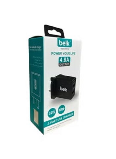 Buy Belk Ultra Fast 24W Dual USB Charger Black in Saudi Arabia