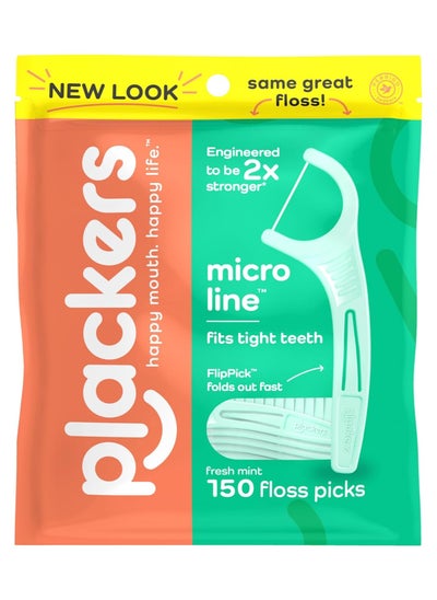 Buy Plackers Micro Line, Fits Fight Teeth, Fresh Mint, Pack of 4 in Saudi Arabia