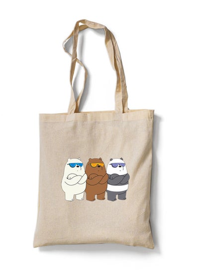 اشتري Reusable Eco-Friendly Cotton Canvas Tote Bag/Shopping/Shoulder Bag Bears Pose في الامارات