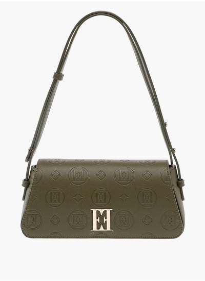 Buy Monogram Embossed Shoulder Bag with Flap Closure in UAE