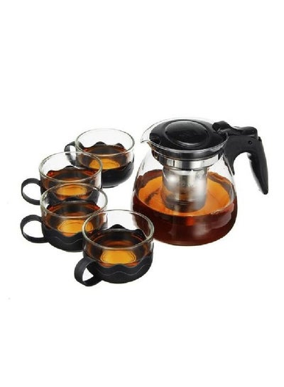 Buy Glass teapot 1100 ml  with perfect heat resistant stainless steel infuser for tea and coffee in Egypt