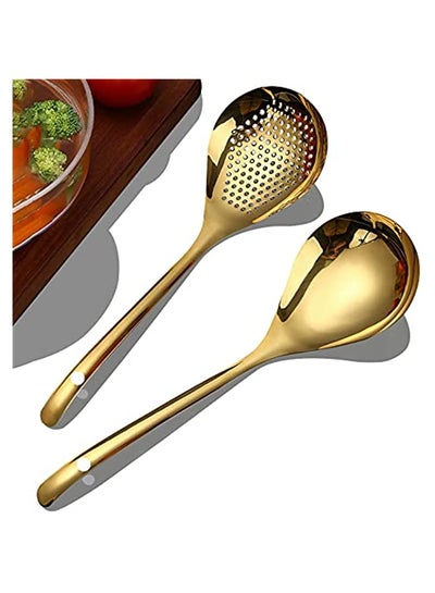 IMEEA Hot Pot Ladle Set Slotted Spoons for Cooking SUS304 Stainless Steel  Soup Ladles for Serving, 12-Inch