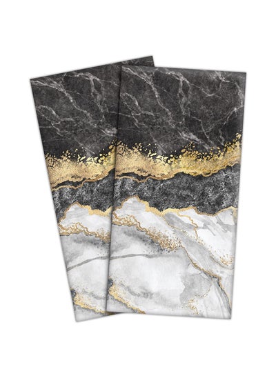 Buy Marble Bathroom Hand Towels, Black Gold Marble Decorative Bath Towels Soft Absorbent, Marbling Face Towel for Kitchen Bathroom Gym, 13.8x27.6 In (2 Pcs) in Saudi Arabia