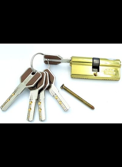 Buy Msvilla lock cylinder ISO9001, 5 computer keys with rubber grip, spanish product for all kinds of door handles (80mm, Gold) in UAE