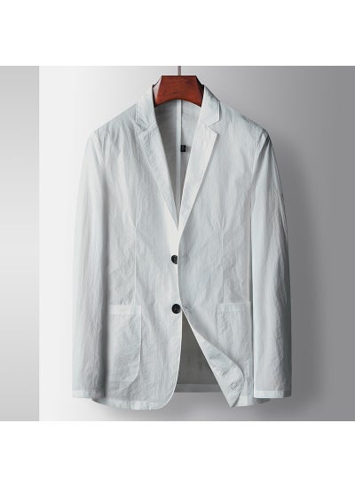 Buy Mens Casual Blazer Lightweight Spring 2024 White in Saudi Arabia