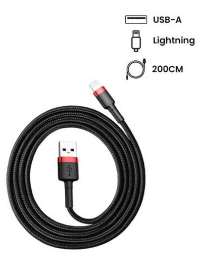 اشتري كابل شحن USB إلى Lightning من النايلون مضفر عالي الكثافة سريع الشحن متوافق مع iPhone 13 12 11 Pro Max Mini XS X 8 7 6 5 SE iPad في الامارات