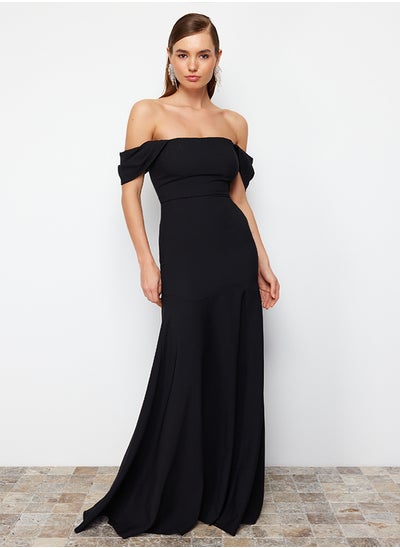 Buy Black Woven Evening Dress & Graduation Dress TPRSS24AE00060 in Egypt