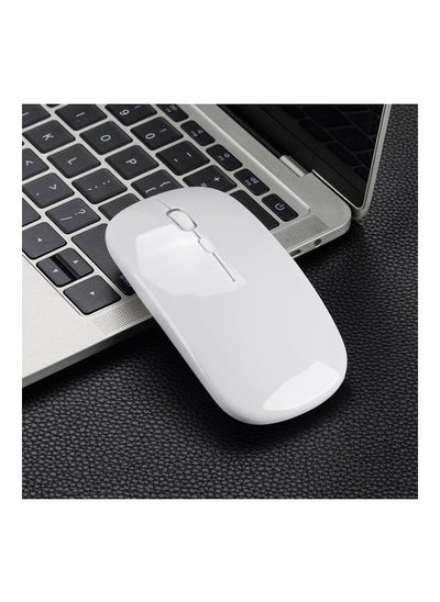 Buy Wireless 2.4G Mouse Ultra-Thin Silent Rechargeable White in UAE