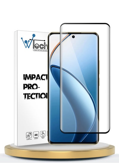 Buy Premium E2E Full Glue Full Cover Tempered Glass Screen Protector For Realme 12 Pro / 12 Pro+ / Pro Plus 5G 2024 Clear/Black in UAE