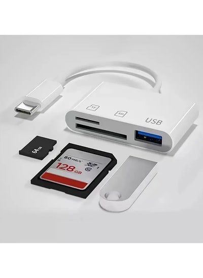 اشتري USB C Multifunctional SD/TF Card Reader Three In One USB 3.0 OTG Camera Connection Adapter, Multi-functional Camera Kit Adapter, Storage Card Reader في الامارات