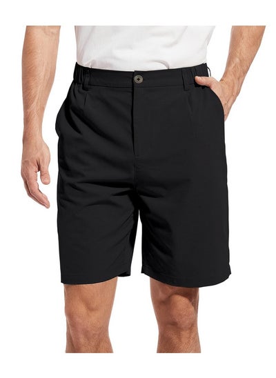 اشتري Men'S 9" Inseam Golf Outdoor Flat Front Shorts Casual Work Dress Shorts Quick Dry Athletic Shorts With 5 Pockets Black36 في السعودية