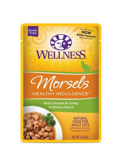 Buy Healthy Indulgence Natural Grain Free Wet Cat Food, Morsels Chicken & Turkey, 3Ounce Pouch (Pack Of 24) in Saudi Arabia