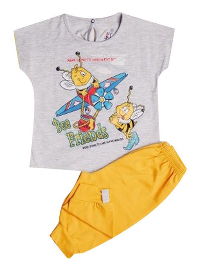 Buy Baby Girl T-shirt & Pants Set Bees Print in Egypt