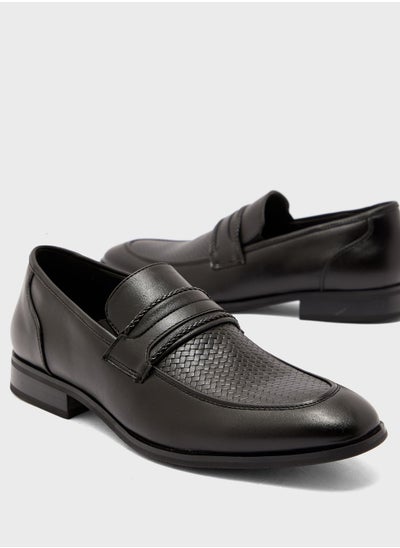 Buy Formal Textured Apron Slip Ons in UAE