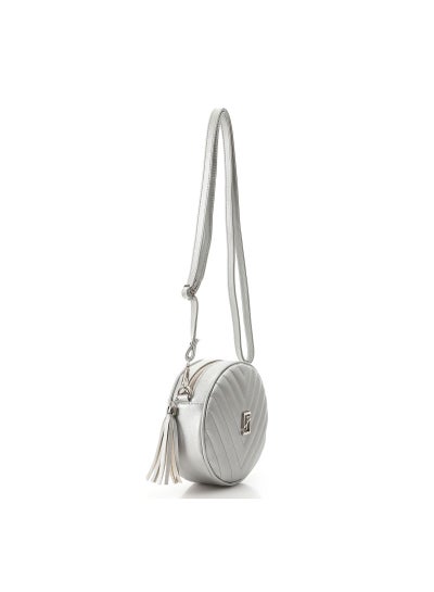 Buy Silvio Torre Round Cross Bag St-120, Size 28, silver in Egypt