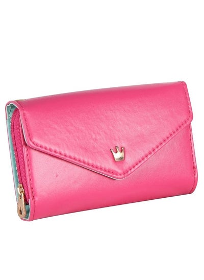 Buy Women Ladies Card Crown Holder Wallet PU Leather Clutch Purse Bag in UAE