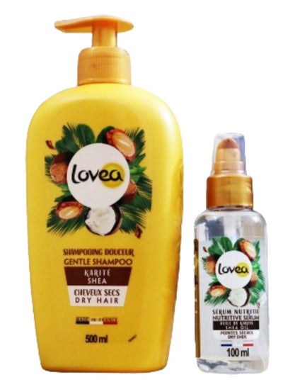 Buy Lovea Shea Butter Shampoo + Shea Oil Serum Set - 600 ML in Egypt