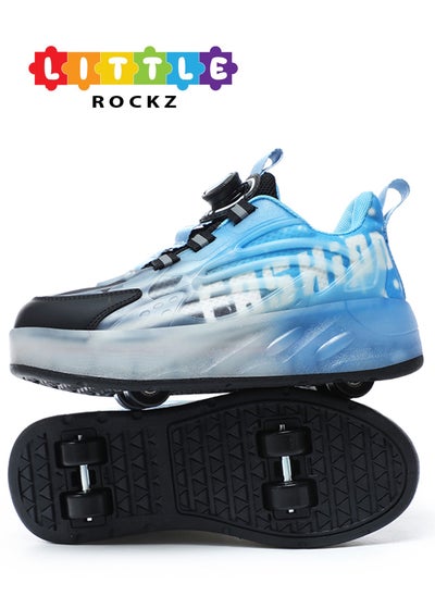 اشتري Double Wheel LED Flash Light Fashion Shiny Sneaker Skate Heelys Shoes With Lightning Sole في الامارات