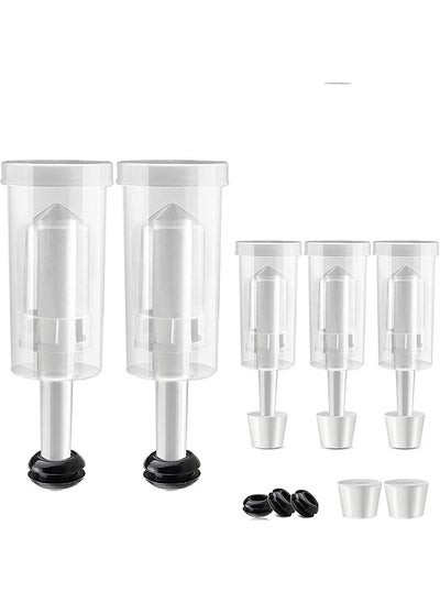 اشتري 5 Set Fermentation Airlock Kit with Jar Grommet & Carboy Jug Bottle Bucket Drilled Silicone Stopper, Home Brewing Preservation Airlock في السعودية