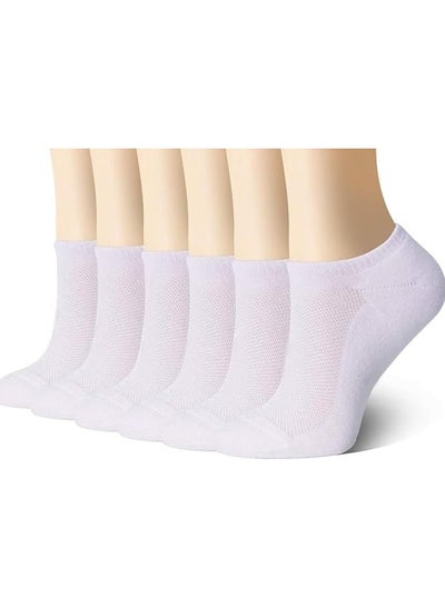 Buy 6 Pairs Men's Short Ankle Socks - coolmax cotton spandex mesh sports socks for men - free size EU 40 to 45 in UAE