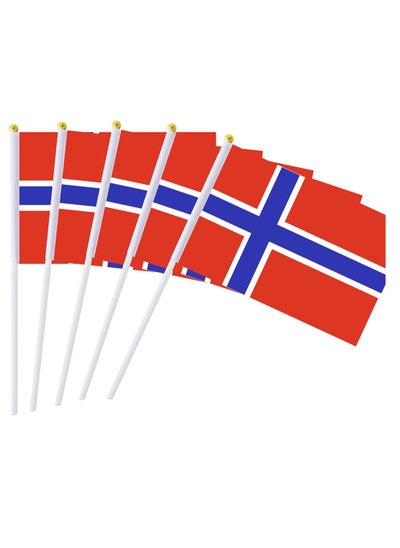 Buy Flag of Norway A5 Size, Norway Flag with Stick. Pack Of 5 Pieces. in UAE