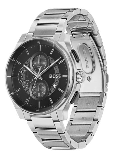 Buy HUGO BOSS ROUND CHRONOGRAPH MEN'S BLACK CASE WATCH - 1514191 in UAE