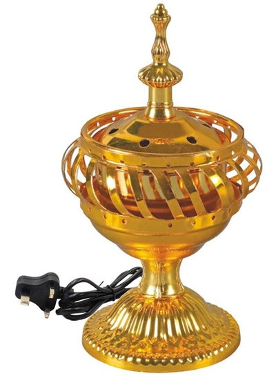 Buy Oud Incense Burner Mabkhara Electric Gold for Home Decore and Fragrance in UAE