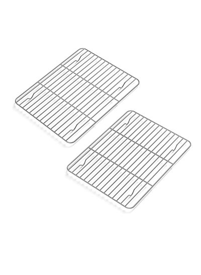 اشتري 2 Pack Cooling Rack for Baking Stainless Steel Heavy Duty Wire Rack Baking Rack 11.8 9 in Cooling Racks for Cooking Fits Quarter Sheet Pan Small Toaster Oven Dishwasher Safe في الامارات