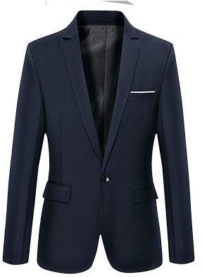 اشتري Mens Korean Slim Fit Blazer Jacket Casual Navy blue في السعودية