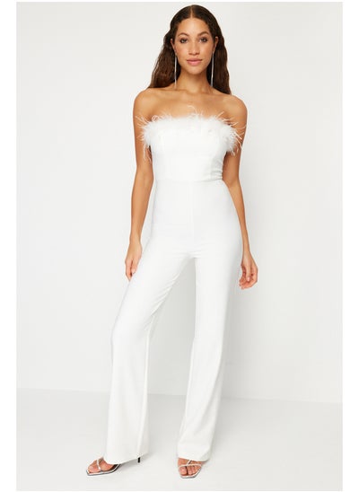 Buy White Wide Leg Woven Otrish Jumpsuit TPRSS24TU00006 in Egypt