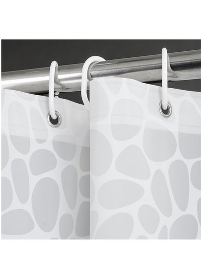 Buy Long Shower Curtain Liner, Heavy Duty PEVA Thick Clear Plastic Shower Curtain with Rust-Proof Metal Grommets, Waterproof Shower Liner for Bathroom, Pebble Pattern, 180X200cm in Saudi Arabia