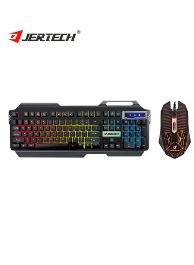 اشتري مجموعة لوحة مفاتيح وماوس سلكية للألعاب بإضاءة خلفية قوس قزح ذهبية مريحة ومضادة للماء لأجهزة الكمبيوتر المحمول PC Gamer KM950 في مصر