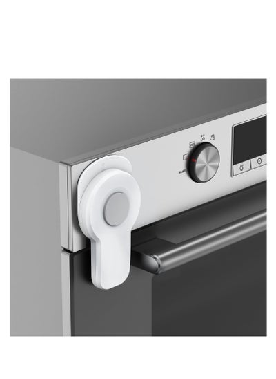 اشتري Oven Lock Child Safety, Oven Door Lock Child Safety Heat Resistant with 3M Adhesive, Easy to Install, Use Durable and Heat-Resistant Material, Durable Oven Baby Proofing for Kitchen (White) في السعودية