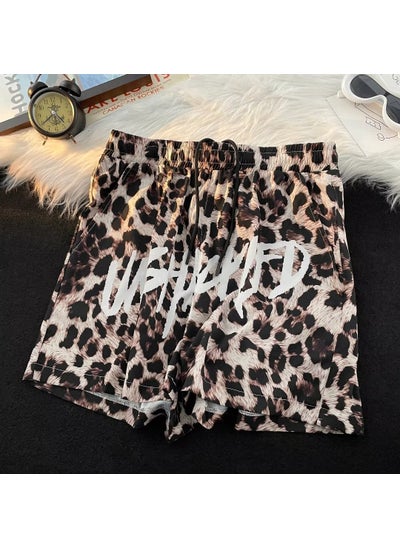 اشتري Summer Leopard Print Ice Silk Casual Shorts Picture color في السعودية