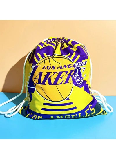 Buy M MIAOYAN NBA Lakers Warriors Celtics team basketball drawstring pocket backpack large capacity student basketball bag in Saudi Arabia