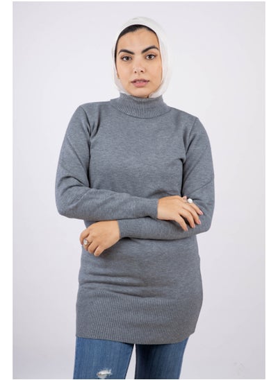 اشتري Long Modest Basic Fit Pullover | Free Size | DarkGray في مصر