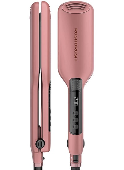 Buy Rush Brush Hair Staightener - Extra Wide Coated Cermaic Plates - 230°C - LED Display - Rose Gold in Egypt