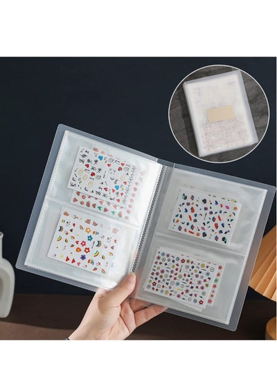 Buy Nail Art Sticker Storage Book, 80 Slots Nail Art Decals Organizer Display Showing Book Collecting Album Nail Stickers Holder DIY Nail Art Design Tools in Saudi Arabia