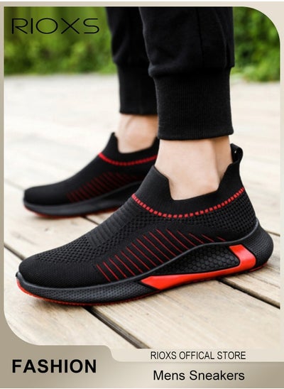 Buy Men's Athletic Casual Hiking Shoes Lightweight Outdoor Running Shoes Mesh Breathable Fashion Sneakers in UAE