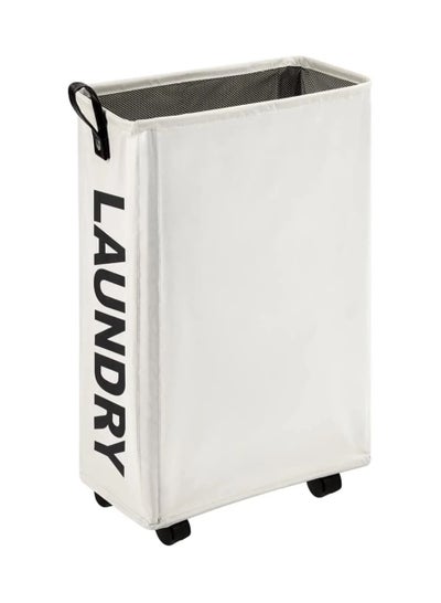 Buy Slim Laundry Basket With Handle Laundry Basket On Wheels Collapsible Laundry Hamper Rolling Basket in UAE