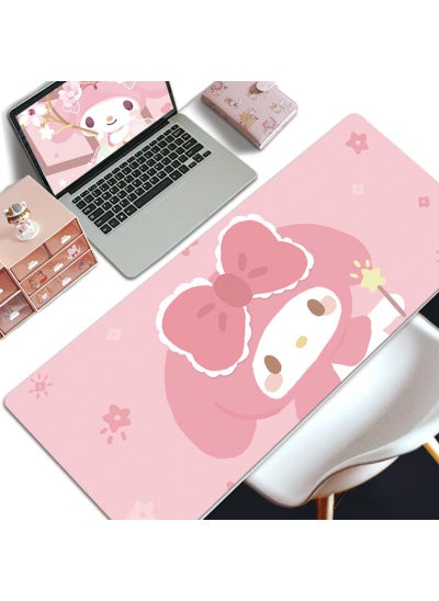 Buy My Melody Girls Gift Gaming Mouse Pad Extended Large Mat Desk Pad Stitched Edges Mousepad Long Mouse Pad And Non-Slip Rubber Base Mice Pad 800X300X4mm in UAE